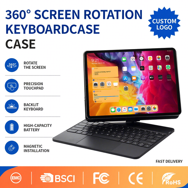Magic Keyboard Case for iPad Mini(A17 Pro)7th Gen 2024/iPad Mini 6th Gen 8.3inch, Wireless Keyboard With 360° Rotation,Sliver