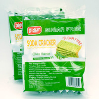 Galletas de Soda Crujientes y Saladas con Okra, Ricas en Calcio, 450g, Deliciosas para Niños