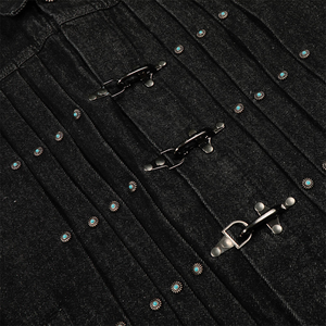 Vintage Japanese <b>Rhinestone</b> Designer <b>Jacket</b> Buckle Fireman Clasp <b>Jacket</b> Plus Size Men's <b>Jackets</b> Y2K Streetwear Outdoor <b>Jackets</b> - Product Image 3