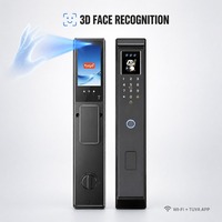 Serrure de porte intelligente 7-en-1, entrée sans clé, reconnaissance faciale, empreinte digitale, code PIN, WiFi, application TUYA, compatible avec les portes en bois, en acier et en aluminium