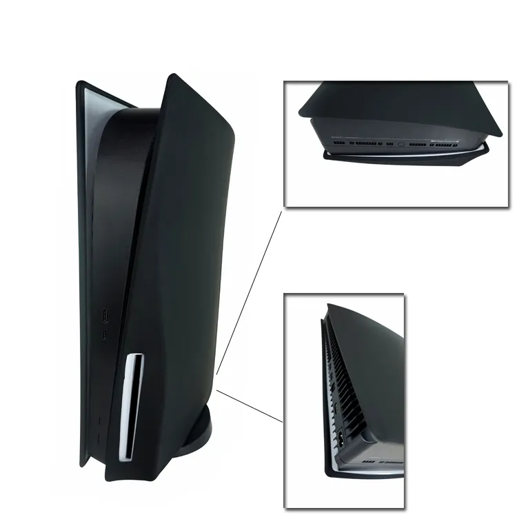 Простая установка замена силиконовой лицевой панели корпуса для PS5 черного цвета с мягким прикосновением для ps5 силиконовый диск для кожи/цифровой