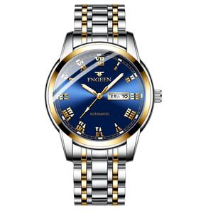 <span class=keywords><strong>FNGEEN</strong></span> 4002 reloj de cuarzo intrínsecamente para hombre, correa de acero inoxidable cómoda, calendario impermeable, pantalla de semana, reloj de negocios - Product Image 1
