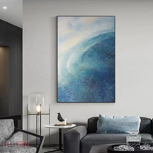 Dipinto a Olio Moderno Minimalista Paesaggio Marino Decorazione Soggiorno Quadro Grande da Terra per Sfondo - Product Image 2