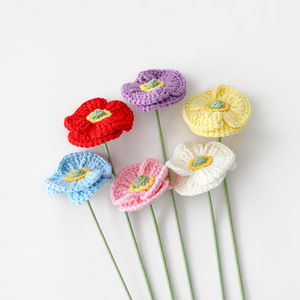 Visualizzare l'<span class=keywords><strong>immagine</strong></span> più grande aggiungere per confrontare le parti fatte a mano fiori <span class=keywords><strong>di</strong></span> cotone fiori in maglia artificiale fiori decorativi <span class=keywords><strong>di</strong></span> papavero Crochet - Product Image 1
