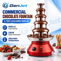 Nouvelle Fontaine à Chocolat Commerciale à 5 Niveaux à Base d'Eau avec Effet Cascade Certifiée CE pour Mariages et Fêtes Facile à Utiliser