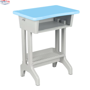 Ensemble chaise et bureau d'étudiant tout en plastique, durable et imperméable, avec rangement sous le bureau, pour l'école et les centres de formation - Product Image 6