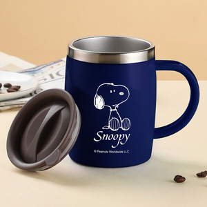 Mug à café Snoopys en acier inoxydable 304 avec couvercle en silicone, tasse à eau isolée anti-brûlure pour le bureau et la maison - Product Image 6