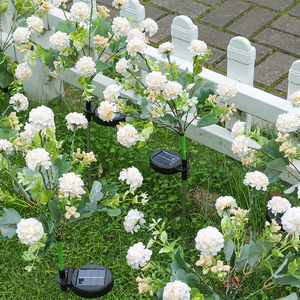 Simulation solaire d'hortensia fleur LED prise de terre lumières IP65 évalué extérieur Patio vacances luminaires décoratifs pour chemin pelouse - Product Image 4