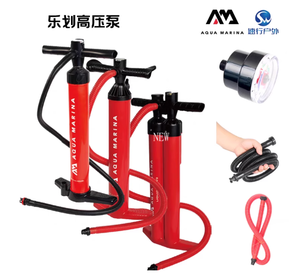 Pompe à main haute pression <span class=keywords><strong>AQUA</strong></span> <span class=keywords><strong>MARINA</strong></span> 20 psi pour gonflage/dégonflage, double action, avec tuyau PVC détachable et pédale, capacité 2,2+2,2L - Product Image 5