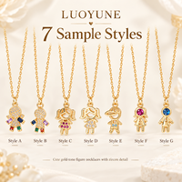 LUOYUNE – collier avec pendentif en forme de dessin animé pour garçon et fille, en cuivre doré, zircon, breloque colorée, bijoux mignons, cadeau pour femmes et filles