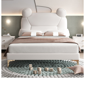 Cama Infantil <span class=keywords><strong>de</strong></span> Diseño Moderno Personalizada con Marco <span class=keywords><strong>de</strong></span> Conejo, Cama Individual <span class=keywords><strong>de</strong></span> Cuero con Dibujos Animados <span class=keywords><strong>de</strong></span> Princesa <span class=keywords><strong>para</strong></span> Niñas - Product Image 6