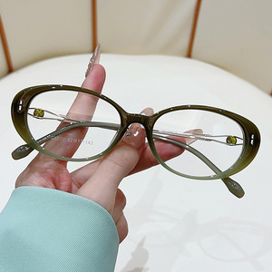 Monturas de gafas vintage con forma de ojo de gato, montura completa, color sólido, ligeras, anti UV, gafas para mujer 52-17-140 - Product Image 4