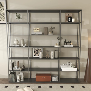 Étagères de séparation en fer forgé de style nordique, bibliothèque, meuble multi-niveaux sur pied, articles décoratifs populaires, bibliothèques simples pour le salon - Product Image 1