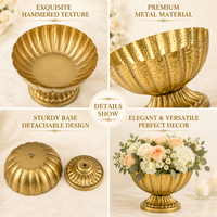 Vase Moderne Doré en Métal pour Centre de Table de Mariage, Décoration Florale pour Fête et Événement