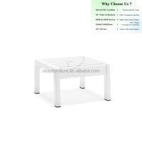Banc de repas moderne en plastique PP respirant, blanc crème, imperméable, avec repose-pieds bas, pour intérieur et extérieur, ODM OEM