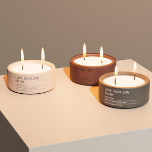 Porte-bougies décoratifs de luxe personnalisés en céramique, pots à bougies vides de 10 oz pour la fabrication de bougies - Product Image 1