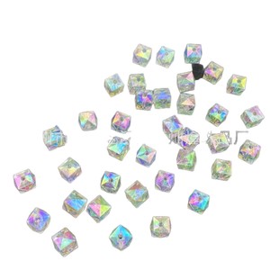 Acrylic Cube <b>Beads</b> Iridescent Plated Square Loose <b>Beads</b> For Jewelry Making Chaozhou Origin Spring 2023 - Product Image 2