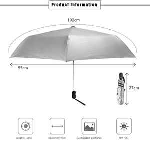 2026 Ultra Light Manual UV <b>Umbrella</b> Compact Travel Pocket Sun Protection Mini Folding Black Metal Frame Portable Outdoor Summer - Product Image 3