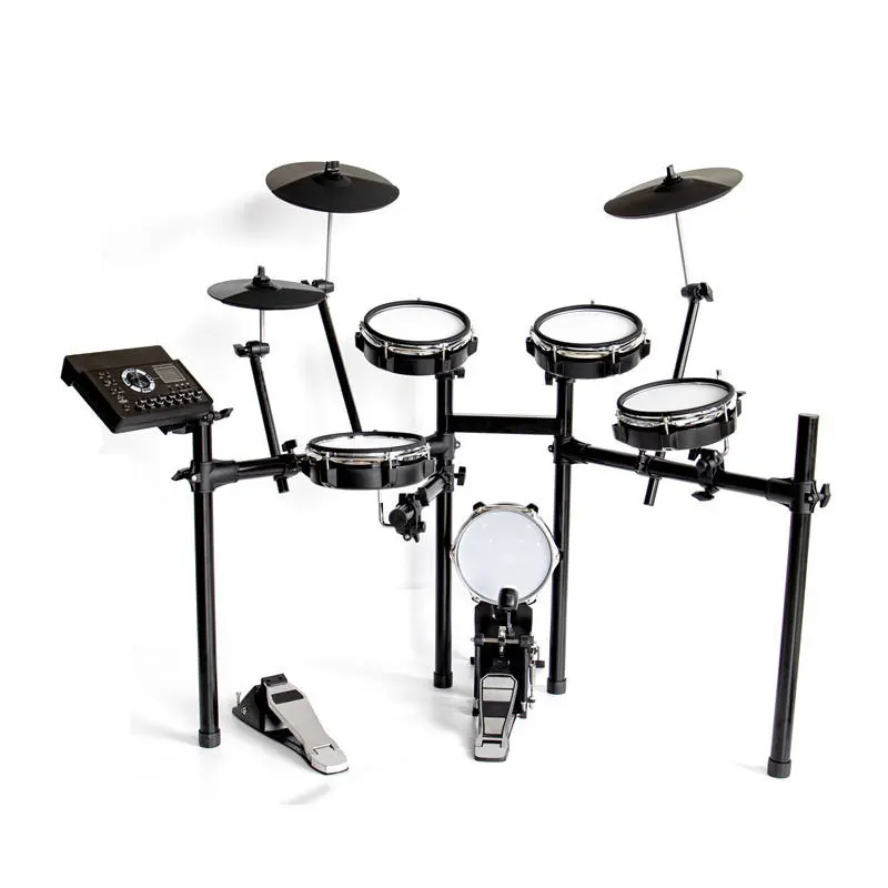 HUA SHENG Schwarz Farben Digital Electric Drum Kit 8-teiliges Modell Design Aufnahme Replay Funktionale elektrische Drum-Sets für Geschenke