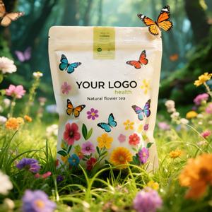 Sacs Mylar personnalisés avec logo imprimé, finition mate, pour emballage alimentaire, thé et fleurs, avec fermeture éclair en plastique, couleur mate, qualité alimentaire, en stock - Product Image 2