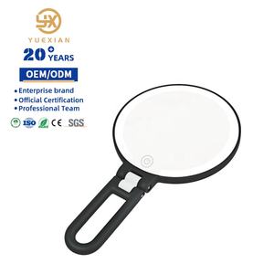 Women's Black Double-Sided <b>Makeup</b> <b>Mirror</b> Magnifying Foldable Handle Portable <b>Travel</b> Personalized Desktop <b>Mirror</b> - Product Image 1