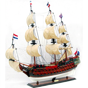 ZEVEN PROVINCIEN BATEAUX MODÈLES EN BOIS PEINTS DE STYLE NAUTIQUE, FAITS MAIN, DÉCORATIONS POUR LA MAISON, CADEAUX ORIGINAL - Product Image 1