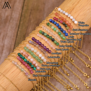 Pulsera de Piedras Facetadas de Moda para Mujer, Brazalete de <span class=keywords><strong>Oro</strong></span> con Cristales Curativos de Amatista y Lapislázuli, Venta al <span class=keywords><strong>por</strong></span> Mayor - Product Image 2
