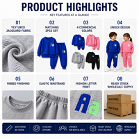 Ensemble de survêtement pour enfants, garçons et filles, tenue d'automne et de printemps, sweat-shirt à manches longues, pantalon de jogging, ensemble de vêtements de sport décontractés 2 pièces