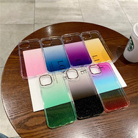 Coque de téléphone transparente à paillettes dégradées galvanisées pour Apple iPhone 11 12 13 14 15 16 17 Couverture anti-chute