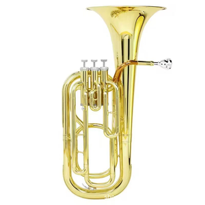 Trompa <span class=keywords><strong>Tenor</strong></span> Barítono de Latón Amarillo de Buena Calidad para Principiantes, en Sib, con 3 Pistones y Estuche - Product Image 5