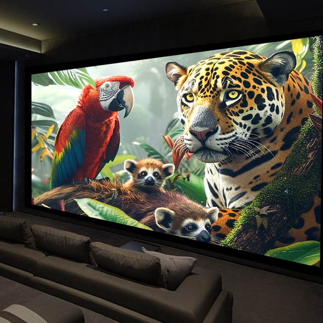 NEW Good View HD 200 Inch 16:9 Home Cinema 3D Brightness Black Velvet PVC Flat Fixed Frame Projector Screen