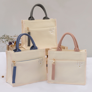 Borsa Tote in Tela Ricamata Personalizzata Resistente all'Acqua per Donne, con Chiusura a Cerniera, per Tutte le Stagioni, Regalo per Amiche e Spose - Product Image 2