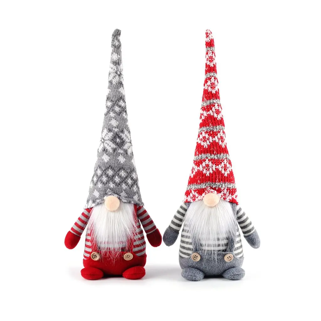 Plush Christmas Gnome With LED Light Handmade Swedish Tomte Xmas Gnomes Decorations Santa Elf Holiday Decor Gift