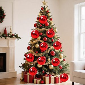 3/4/6/8/10/15/20/25/30/40/50/60cm Xmas <b>Large</b> Plastic Christmas Ball Silver Red Gold Shatterproof Christmas Ball Tree Ornaments - Product Image 5