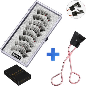 Deux paires de faux cils, cinq cils magnétiques sans colle, cils magnétiques épais européens et américains - Product Image 5