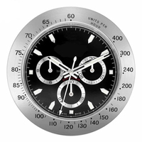 Reloj de Pared Luminoso de Lujo de 14 Pulgadas, Totalmente Metálico, para Decoración del Hogar, con Fecha