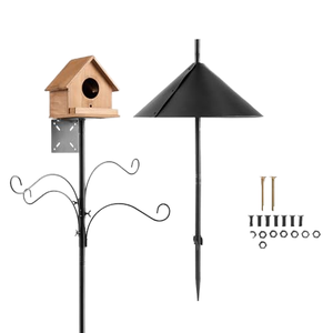 Mangeoires à oiseaux en acier inoxydable pour jardin extérieur 20x10x19CM pour perroquets africains, pigeons et oiseaux sauvages - Product Image 1