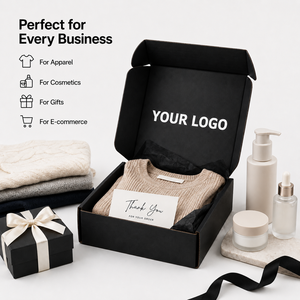 Factory Wholesale Custom Logo Matte Black Corrugated Mailer Box All Black Interior Folding Aircraft Shipping Box For Clothing - Product Image 4