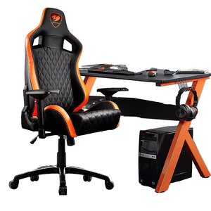 Chaise de jeu de bureau ergonomique de style course <span class=keywords><strong>Cougar</strong></span> avec logo personnalisé, de haute qualité, inclinable, en cuir, réglable - Product Image 1