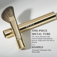 Ensemble de 8 pinceaux de maquillage miniatures portables en aluminium avec miroir, boîte de rangement et éponge de nettoyage, outils cosmétiques