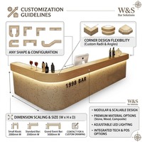 Comptoir de bar/caisse en bois moderne et minimaliste pour hôtel/restaurant/bistro, idéal pour la restauration, les maisons d'hôtes et les coins de réception.