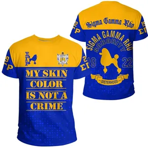 Sigma Gamma Rho Elements Fashion T-Shirts Street Wear Wholesale Breathable Sportswear Tops Tees Quick Dry Durable Short Sleeves