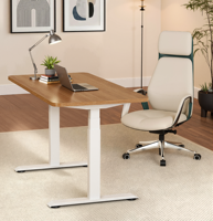 Bureau de travail moderne de luxe à double moteur, 3 niveaux, ergonomique, en acier durable, silencieux, pour la maison, le bureau, la chambre ou l'étude