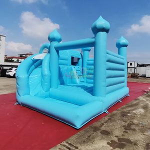 Château gonflable commercial pour enfants, avec toboggan, bleu, pour fêtes en plein air - Product Image 5