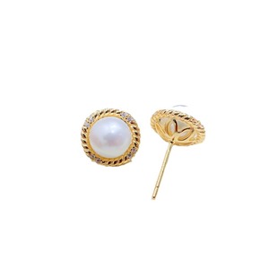 Accesorios de Plata S925 para DIY con Perlas, Aretes de Perlas Redondas de 7-8mm con Soporte de Uñas Hueco 22043 - Product Image 5