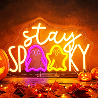 Série Halloween : Enseigne néon LED fantôme, citrouille, squelette – Lumière murale en acrylique personnalisable pour décoration murale intérieure de fête d'Halloween