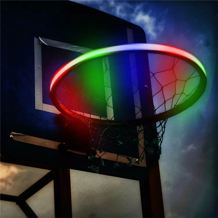 إضاءة مقاومة للماء RGB كرة السلة هوب الشمسية شرائط مصباح سلة هوب حافة قطاع للعب ليلا اكسسوارات