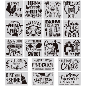 Pochoirs pour <span class=keywords><strong>animaux</strong></span> de ferme, 18 pièces, <span class=keywords><strong>peinture</strong></span> sur mur en bois - Product Image 3