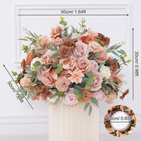 Bunga Sutra Buatan JD Brand Vintage Milk Tea Rose, Buatan Tangan Murni Model JD-B-024 untuk Pernikahan & Pesta - Berbagai Warna/Ukuran