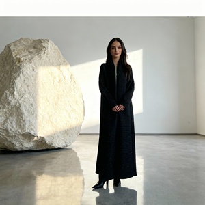 Abaya de luxe en polyester brodée de paillettes pour femmes musulmanes, fournisseur en gros, nouveau design - Product Image 2